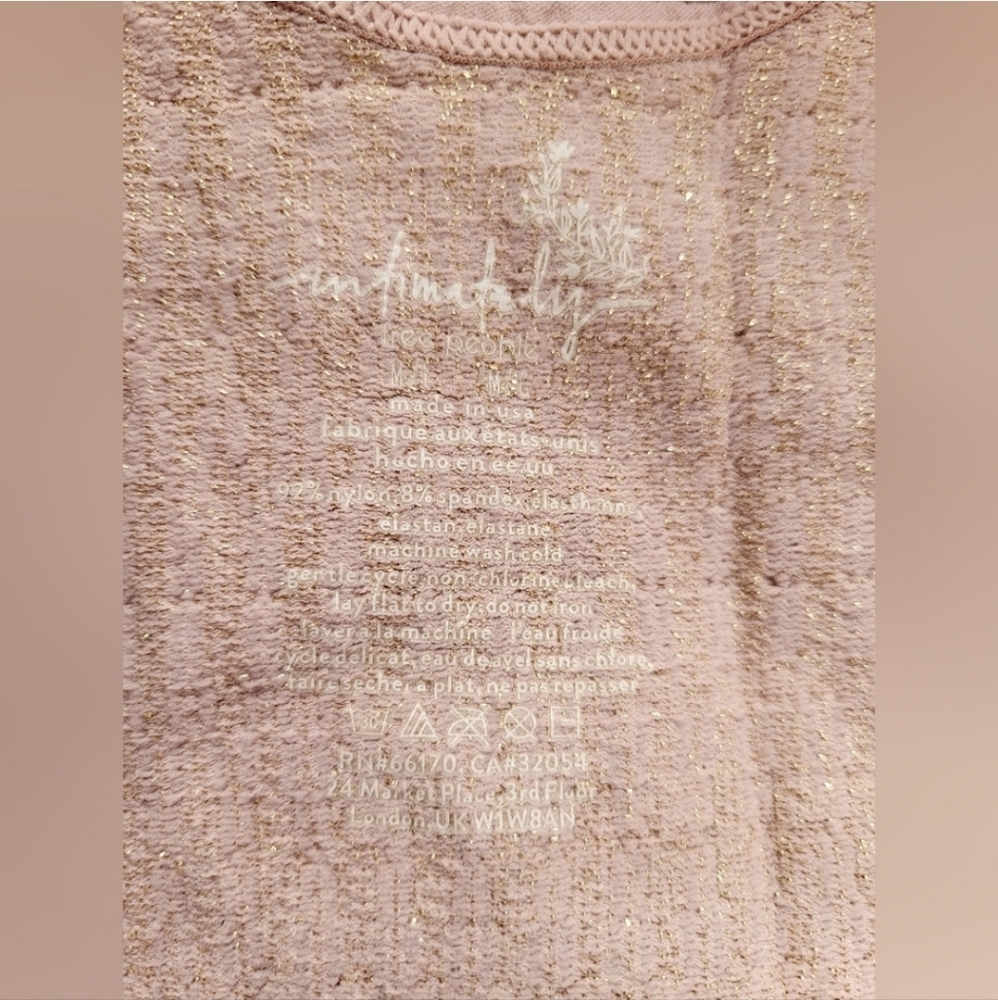 FREE PEOPLE LIKE NEW Sprinkled In Gold Bodysuit Size M/L - Picture 4 of 5